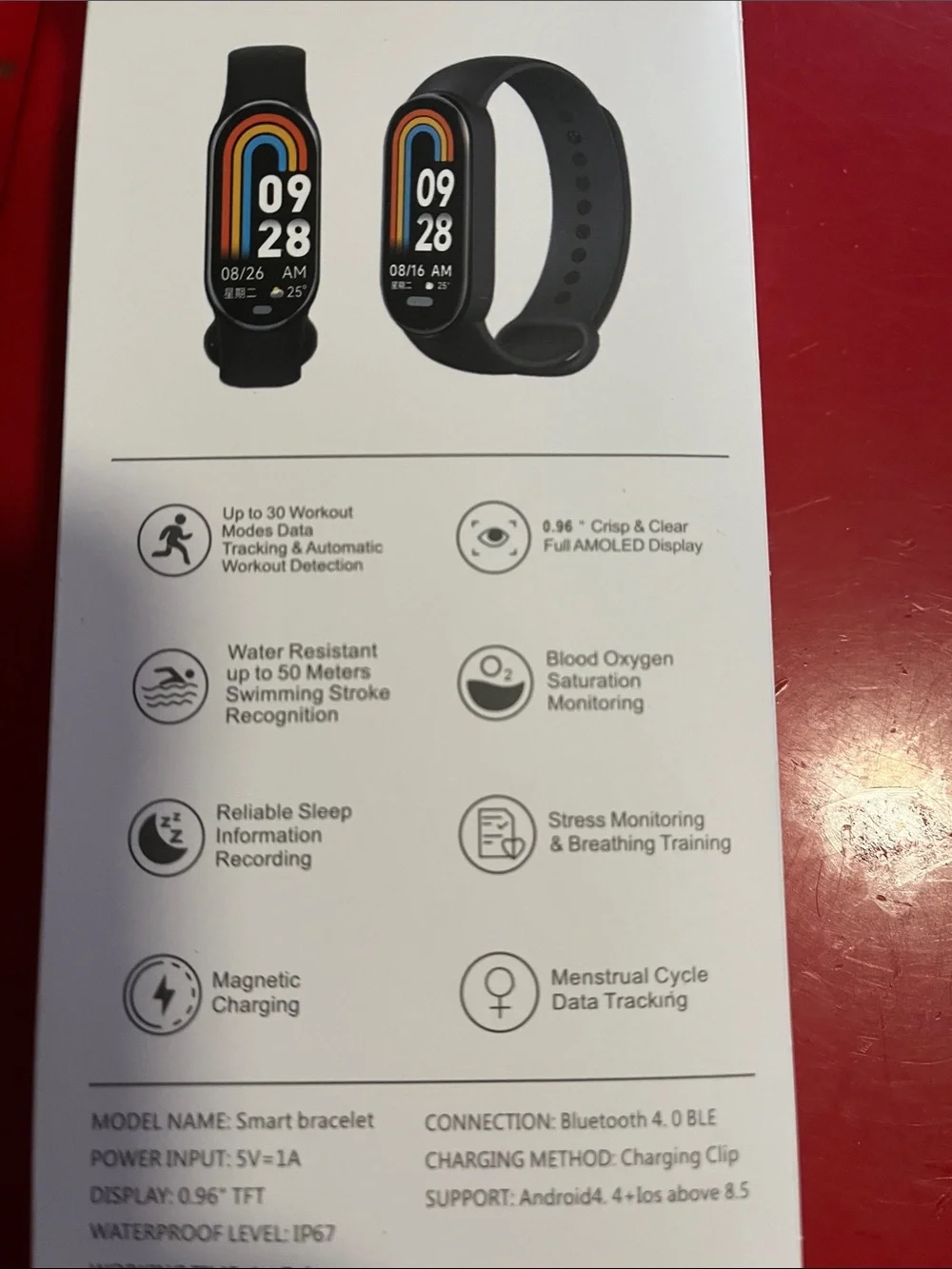 M8 Smart Fitness Tracker - Black